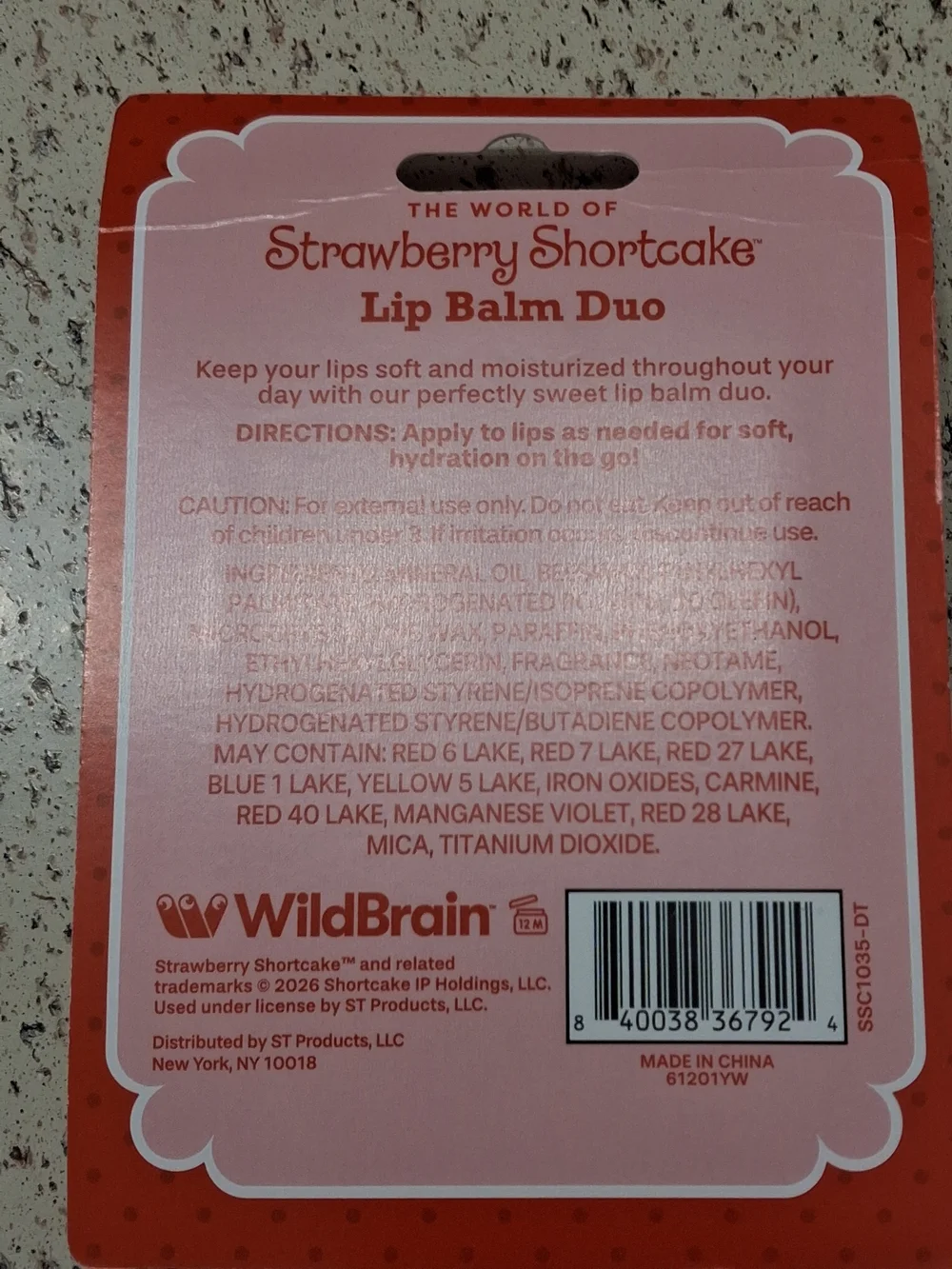 Strawberry Shortcake Lip Balm Duo - Pink & Yellow
